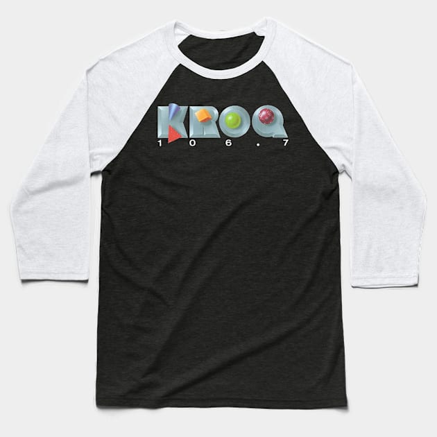 KROQ 106.7 FM 1988 Pasadena California Baseball T-Shirt by RetroZest